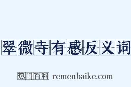翠微寺有感反义词是什么意思的图片